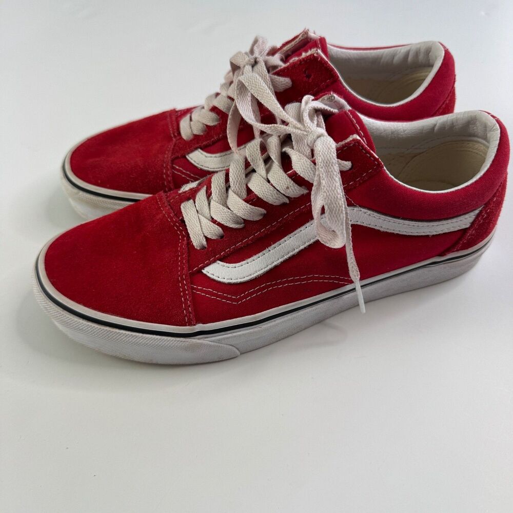 Vans Old Skool Red Sneakers Shoes Size 6.5 Mens 8 Womens Low Top